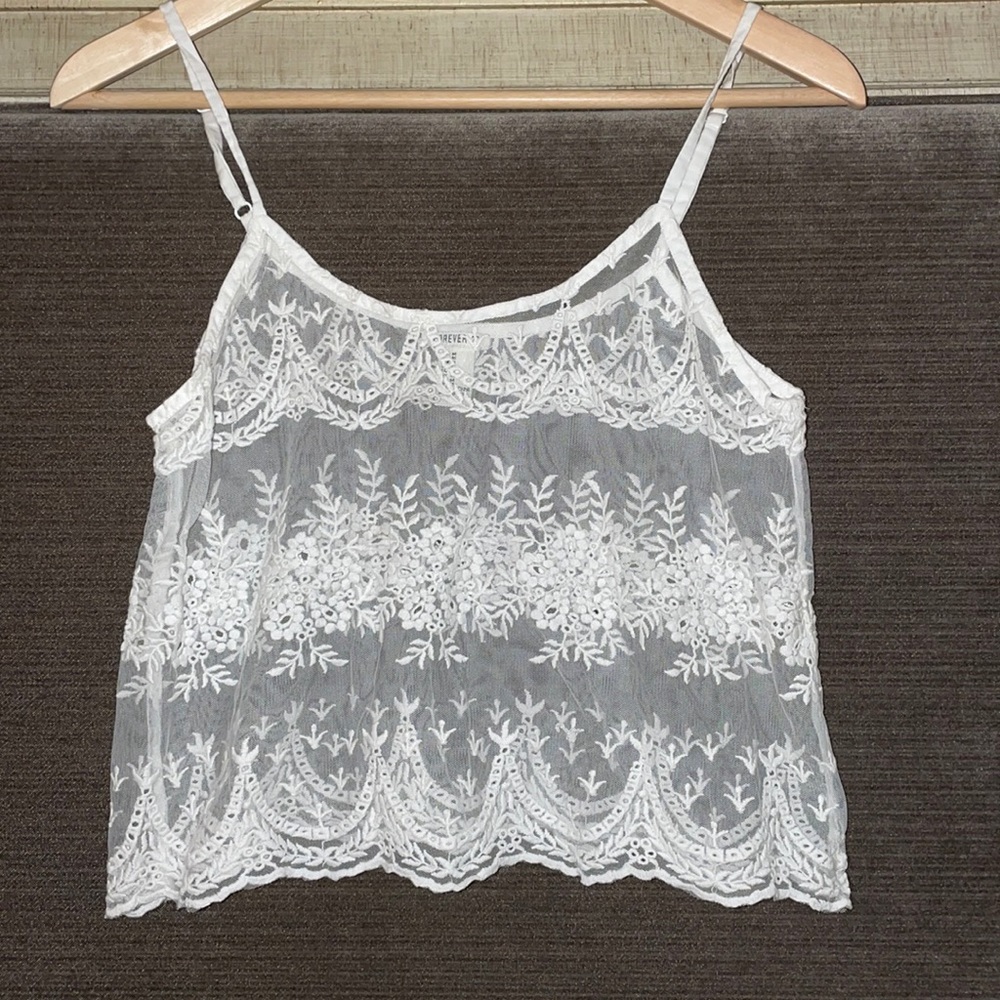 Cute white lace top
